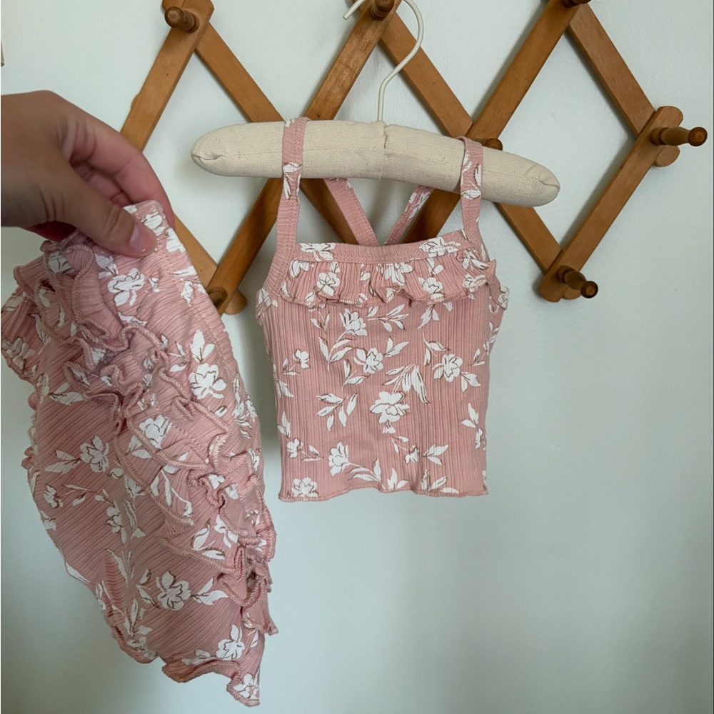 Rachel Zoe Pink Floral Kids Matching Set